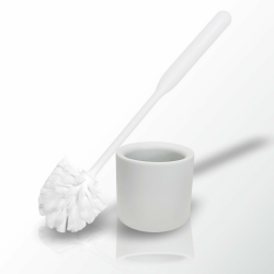 🚽 York Klobürste Toilettenbürste WC Bürste Mit Halter - Modernes Design in Weiß Angebot bei HelloDeals