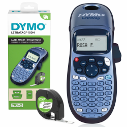 🔖 DYMO LetraTag LT-100H Beschriftungsgerät Handgerät | Tragbares Etikettiergerät mit ABC Tastatur | blau Angebot bei HelloDeals