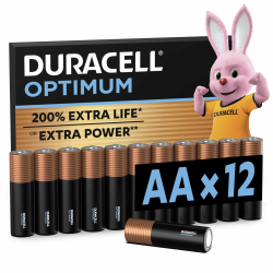 🔋 Duracell Optimum Batterien AA, 12 Stück - Bis zu 200% zusätzliche Lebensdauer oder Extra Power 💪 Angebot bei HelloDeals