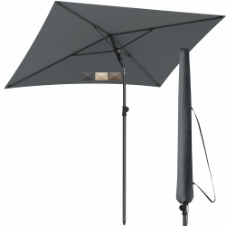 🌞 4smile Sonnenschirm Balkon 200x125 cm mit Schirmhülle, Anthrazit - UV50+ ☂️ Angebot bei HelloDeals