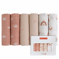 👶🌿 GLLQUEN Musselintücher für Babys, 6er Pack - Spucktücher aus Bambus & Baumwolle Angebot bei HelloDeals