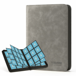 TCGUARD Sammelkarten Album für bis zu 540 Karten, 9 seitlich Sammelalbum Reißverschluss Binder für Sammelkarten, MTG Karten Heft für Spielkarten, Sportkarten, Yugioh etc. Grau 🃏🎮 Angebot bei HelloDeals