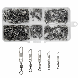 🎣 100 Stück Angelwirbel Angeln Barrel Wirbel mit Kugellagerwirbel, Angeln Drehgelenk, Snap, Edelstahl Lure Stecker Wirbel Interlock Snap Fischköder Angeln Getriebe Zubehör 6# 8# 10# 12# 14# Angebot bei HelloDeals
