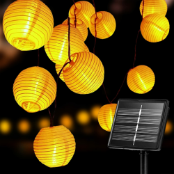 Solar Lichterkette Lampion Außen - 20 LED Laternen - 8 Modi - IP65 Wasserdicht Angebot bei HelloDeals