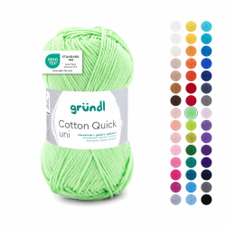 Gründl Wolle Cotton Quick uni - Wolle zum Häkeln aus 100 % Baumwolle - 🧶 zum Stricken - glänzendes Baumwollgarn 1 Knäuel 50 g / 125 m - Kiwi Angebot bei HelloDeals