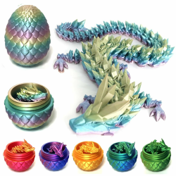 🐉 Jahreahrk 3D Gedrucktes Drachenei Geheimnisvolle Drachen Spielzeug Realistische Beweglicher Drachen Figuren Überraschung Easter Dracheneier Wohnkultur Regenbogenfarben Angebot bei HelloDeals