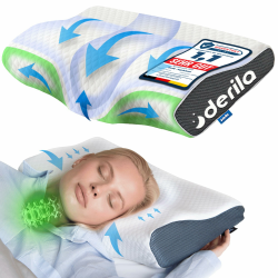 Derila Nackenkissen Kopfkissen aus Memory Foam - Ergonomisches Kissen für Seiten-, Rücken- & Bauchschläfer 🦋 Angebot bei HelloDeals