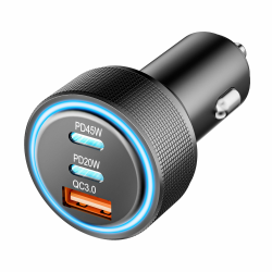 🔋🚗 Zigarettenanzünder USB C Auto Ladegerät Adapter 65W 3 Port Car Charger 🚗🔋 Angebot bei HelloDeals