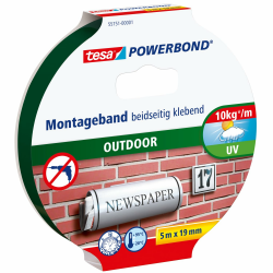 🛠️🏡 tesa Powerbond Outdoor - Doppelseitiges Montageband für den Außenbereich 🌞🌧️ Angebot bei HelloDeals