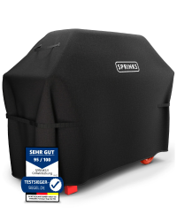 🔥🍔 SPRINKS® Grillabdeckung WETTERFEST 🌧️ Grill Abdeckhaube Hochwertige Grill Abdeckung für Weber, Napoleon, Enders - EXTRA Griffen Gasgrill Oxford 600D Gewebe [147x61x122cm] - Grill Cover (Schwarz) - Angebot! Angebot bei HelloDeals
