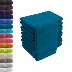 10er Set Waschhandschuhe Waschlappen Petrol 16x21 cm | 100% Baumwolle Frottier | Premium Qualität 500 g/m² 🛁🌟 Angebot bei HelloDeals