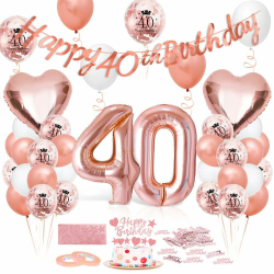 Luftballon 40. Geburtstag Roségold - Geburtstagsdeko 40 Jahre 🎈🎉 Angebot bei HelloDeals