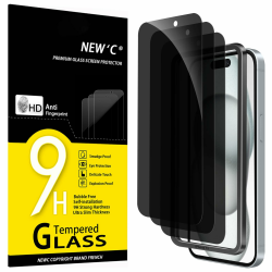 🔒📱 NEW'C 3 Stück Sichtschutz Panzer Schutz Glas für iPhone 16, iPhone 15 (6,1 Zoll) Schwarz Angebot bei HelloDeals