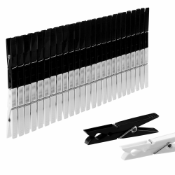 VonBueren 50 x Wäscheklammern aus recyceltem Material 🌿 | Schwarz & Weiß | Made in EU Angebot bei HelloDeals