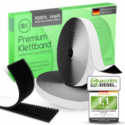ProUnit® Klettband selbstklebend Extra Stark (5m x 20mm Schwarz) 🌟 Vielseitig einsetzbar Angebot bei HelloDeals