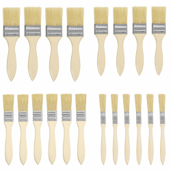 🎨🖌️ Kurtzy Holz Pinsel (20er Pack) - Malerpinsel Set für Farbe Lack Beizen Angebot bei HelloDeals