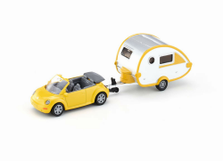 🚗🏕️ Siku 1629 PKW mit Wohnanhänger - Spielzeugmodell VW Beetle und Wohnwagen Angebot bei HelloDeals