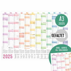 Häfft® Wandkalender 2025 A3 gefalzt 🌈 Angebot bei HelloDeals