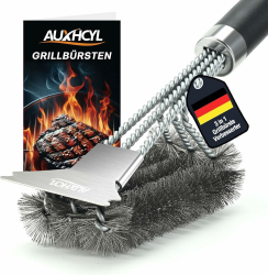 AUXHCYL Grillbürste Edelstahl 🌟 3-in-1 Grill Bürste mit Schaber 🔥 45.5cm Extra Langer Edelstahl BBQ Grill Reinigungsbürste 🥩 Angebot bei HelloDeals
