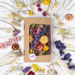 Premium Trockenblumen zum Basteln - Vielfältige Farben, Natürlich Duftend, in Stilvoller Öko-Papierbox - Made in Germany (Natur-Mix) 🌺🌼🌸 Angebot bei HelloDeals