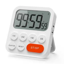 LIORQUE Digitaler Küchentimer Magnetisch ⏳ Stoppuhr Timer mit Uhr ⏰ 3-stufiger Lautstärke 🔊 LCD Anzeige 📺 für Kochen 🍳 Sport ⚽ Studieren 📚 2 AAA Batterien inklusive 🔋 Rot Angebot bei HelloDeals