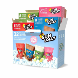 Sun Lolly Wassereis Mixbox mit 4 Sorten 🍓🥤🍇🍇 Angebot bei HelloDeals