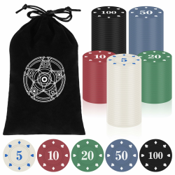 Zocipro 110 Stück Pokerchips mit Nennwerten und schwarzem Samtbeutel 🎲🃏 Angebot bei HelloDeals
