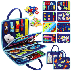 🎁 Esjay Busy Board Montessori Spielzeug ab 1 2 3 4 Jahre Kleinkinder - 8 Seiten, Endloser Spaß! Angebot bei HelloDeals