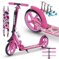 🛴 Arebos Cityroller Tretroller Scooter höhenverstellbar | klappbar | inkl. Traggurt | XXL Räder | Tritt-Bremse | für Kinder und Erwachsene | bis 100kg belastbar | Kickroller | Kickscooter Angebot bei HelloDeals