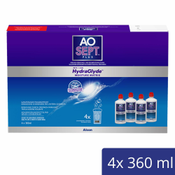 👁️ Aosept Plus mit Hydraglyde Pflegemittel, Systempack, 4 x 360 ml - Angebot! Angebot bei HelloDeals