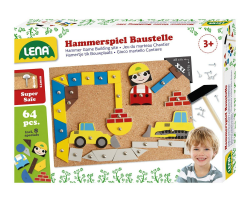 🔨🌈 Lena 65828 Hammerspiel mit 64 bunten Baustellen Teilen für Kinder ab 3 Jahre Angebot bei HelloDeals