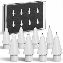🍎🎨 8er Pack für Apple Pencil Spitzen, Aktualisierte Ersatzstifte für Apple Pencil 2. Generation und Apple Pencil 1. Gen Zubehör Kompatibel mit Apple Pencil 2. Generation iPad Pro Angebot bei HelloDeals