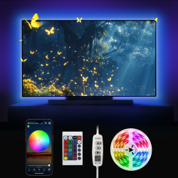 🌈 Nixtrve LED TV Hintergrundbeleuchtung | RGB LED Strip 3M USB Bluetooth LED Streifen Angebot bei HelloDeals