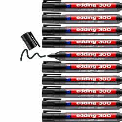 🖊️ Edding 300 Permanentmarker - Schwarz - 10 Stifte 🖊️ Angebot bei HelloDeals