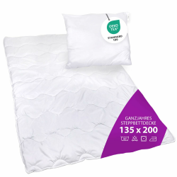 Premium Steppbettdecke & Kopfkissen Set | Ganzjahresdecke | Allergikerfreundlich Angebot bei HelloDeals