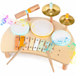 🥁 Schlagzeugset für Kinder 🎶 Musikinstrumente für Kleinkinder von 1-3 Jahren Angebot bei HelloDeals