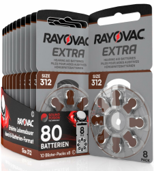 Angebot: 80 Batterien für Hörgeräte Rayovac Extra Größe 312 🎧🔋🔊 Angebot bei HelloDeals
