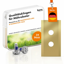 🌿 BEOS 24 x Premium Titan Ersatzmesser + Schrauben mit Sicherung - Mähroboter Klinge Set Angebot bei HelloDeals