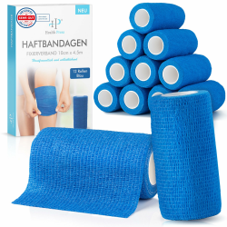 Selbstklebender Verband - 12 Bandagen Rollen (10cm x 4,5m) - Health Press Pflaster Rolle - Elastische Bandage Angebot bei HelloDeals