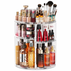 🌟 Auxmir Make Up Organizer mit 9 Einstellbaren Stufen 360° Drehbar Schminktisch Kosmetik Organizer Angebot bei HelloDeals