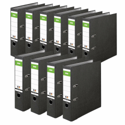 🌟 Original DINOR Ordner-Wolkenmarmor-Recycling 📁🇩🇪 10er Pack 8 cm breit DIN A4 schwarz Angebot bei HelloDeals
