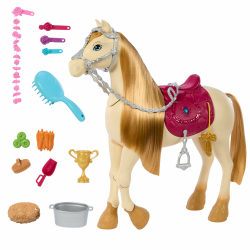 Barbie Spielzeugpferd mit Geräuschen, Musik und Zubehör 🐎✨ Angebot bei HelloDeals