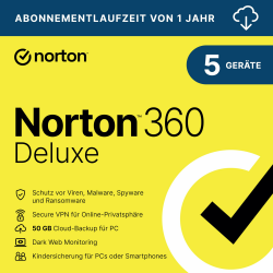 Norton 360 Deluxe 2025 🛡️ | 5 Geräte | 1 Jahr | Aktivierungscode per Email Angebot bei HelloDeals