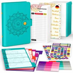 Budget Planner Deutsch A6, Finanzplaner, Haushaltsbuch zum Eintragen, Sparbuch für Geld, BudgetPlaner, Geldsparmappe, Budget Binder, Geld Organizer, Personal Organizer (türkis) 📊💰📒 Angebot bei HelloDeals