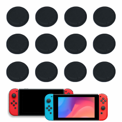 🎮 12 Stück Silikon Joystick Kappen für Nintendo Switch - Schwarz Angebot bei HelloDeals