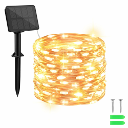 Solar Lichterkette Aussen, Cshare 10M 100 LED Kupferdraht 8 Modi Timer IP65 Wetterfest Angebot bei HelloDeals