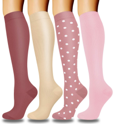 🧦 ACTINPUT 4 Paar Bunte Kompressionsstrümpfe für Damen Herren 🏃‍♂️ Angebot bei HelloDeals