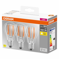 🔥 Deal: OSRAM LED-Lampe, 3er-Pack, Warm weiß, E27 Sockel Angebot bei HelloDeals