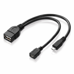 🔌📱 USB-OTG Adapter-Kabel Micro-USB 2.0-Stecker USB-Buchse Typ A + Strom-Anschluss Angebot bei HelloDeals