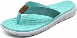 KuaiLu Flip Flops Damen mit Leder Fußbett und Anti-Rutsch-Sohle! 👣🌞 Angebot bei HelloDeals